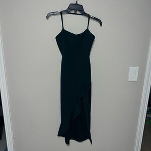 Bluish Green Windsor Midi Ruffle Dress Medium